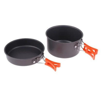 Travel & Camping Combo - Set of 5 Stainless Steel Serving Set & Non Stick Camping Cookware Set - Techmanistan in Pakistan