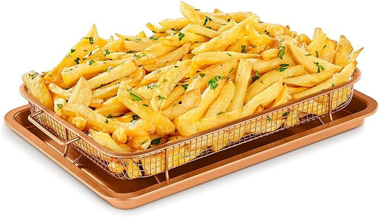 Premium Non-Stick Air Fryer Baking Tray with Mesh Basket