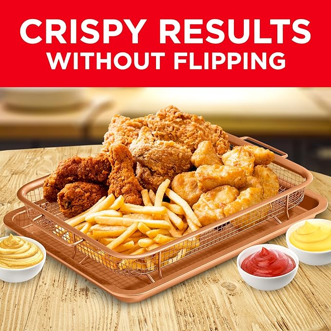Premium Non-Stick Air Fryer Baking Tray with Mesh Basket