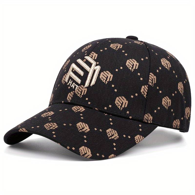 Trendy Black and White Peaked Hat with Golden Accents – Adjustable & Breathable - Techmanistan in Pakistan