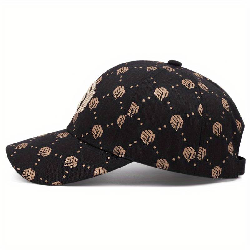 Trendy Black and White Peaked Hat with Golden Accents – Adjustable & Breathable - Techmanistan in Pakistan