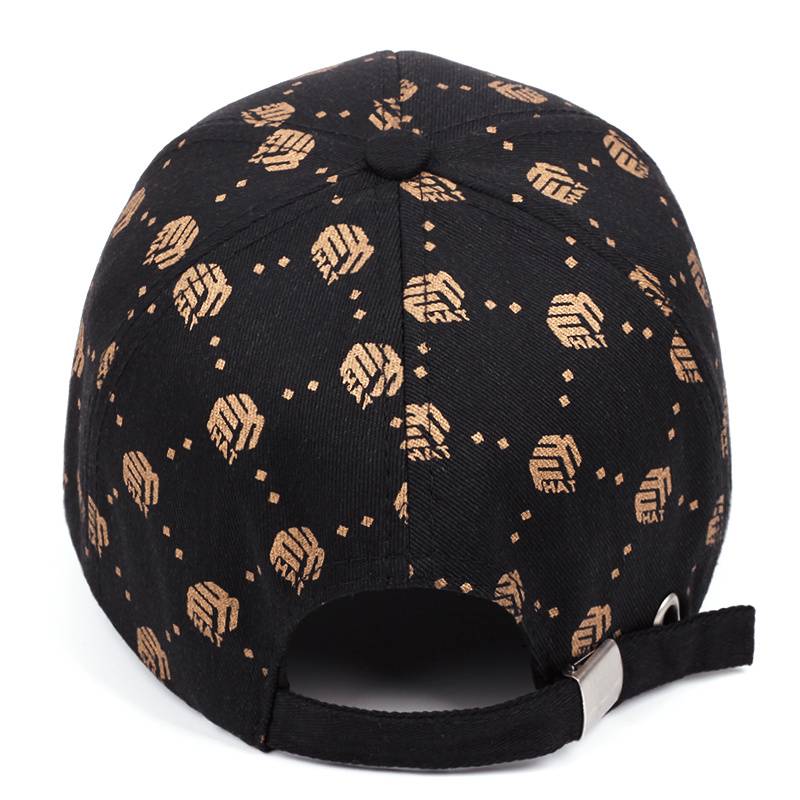 Trendy Black and White Peaked Hat with Golden Accents – Adjustable & Breathable - Techmanistan in Pakistan
