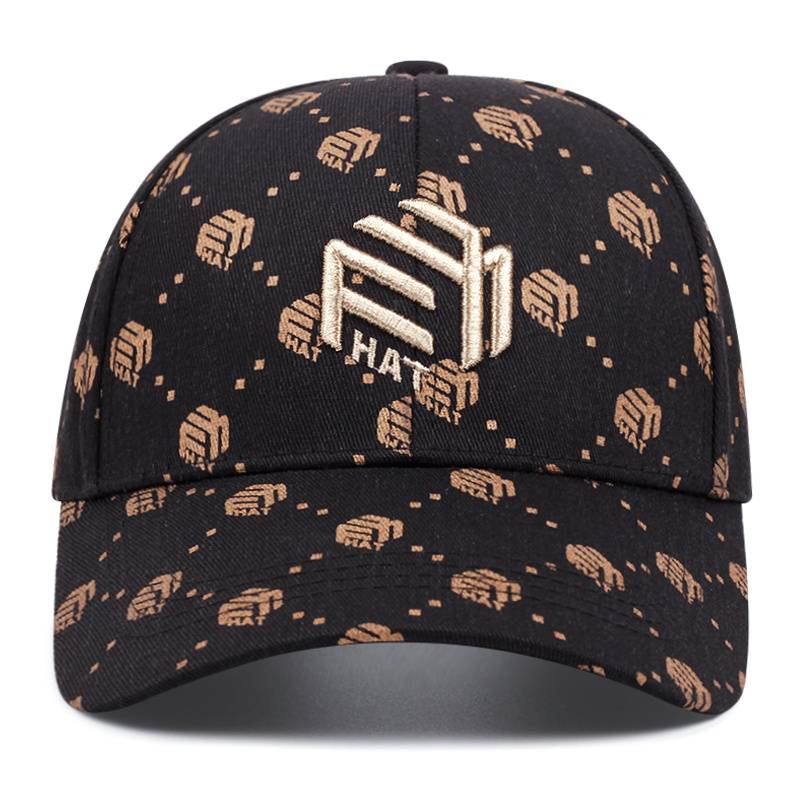 Trendy Black and White Peaked Hat with Golden Accents – Adjustable & Breathable - Techmanistan in Pakistan