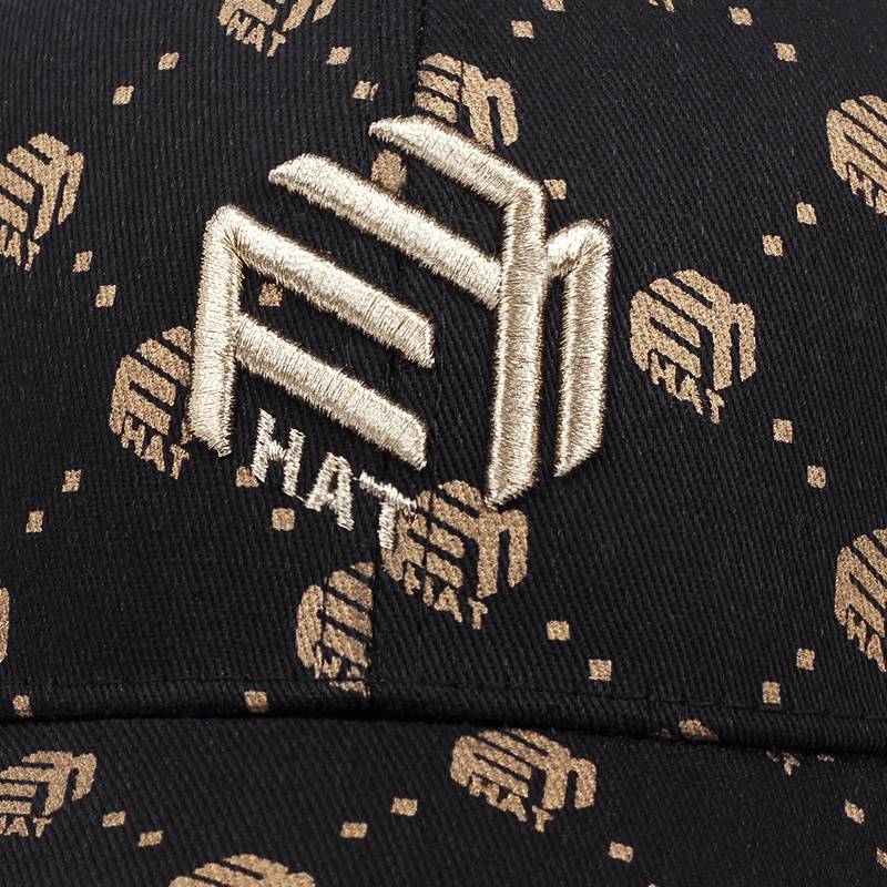 Trendy Black and White Peaked Hat with Golden Accents – Adjustable & Breathable - Techmanistan in Pakistan