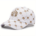 Trendy Black and White Peaked Hat with Golden Accents – Adjustable & Breathable - Techmanistan in Pakistan
