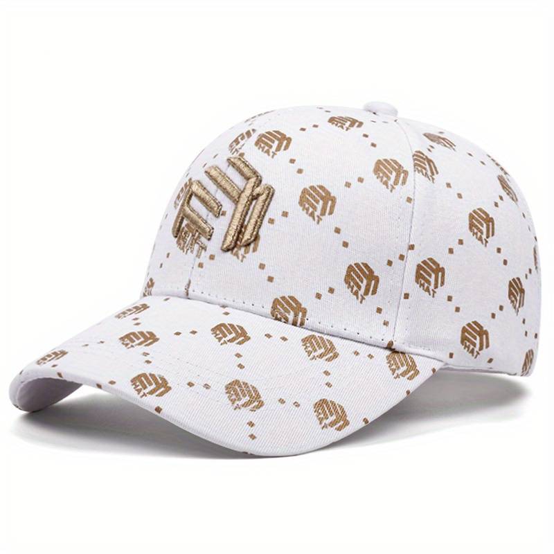 Trendy Black and White Peaked Hat with Golden Accents – Adjustable & Breathable - Techmanistan in Pakistan