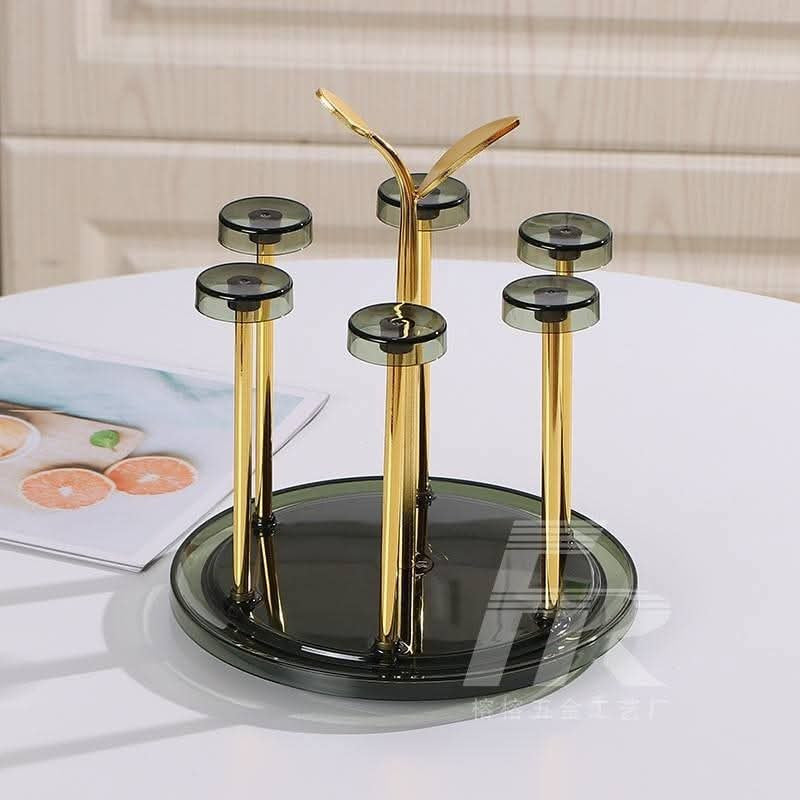 Moving Glass Stand / Rotating Glass Holder Rack (6 Glass Capacity)
