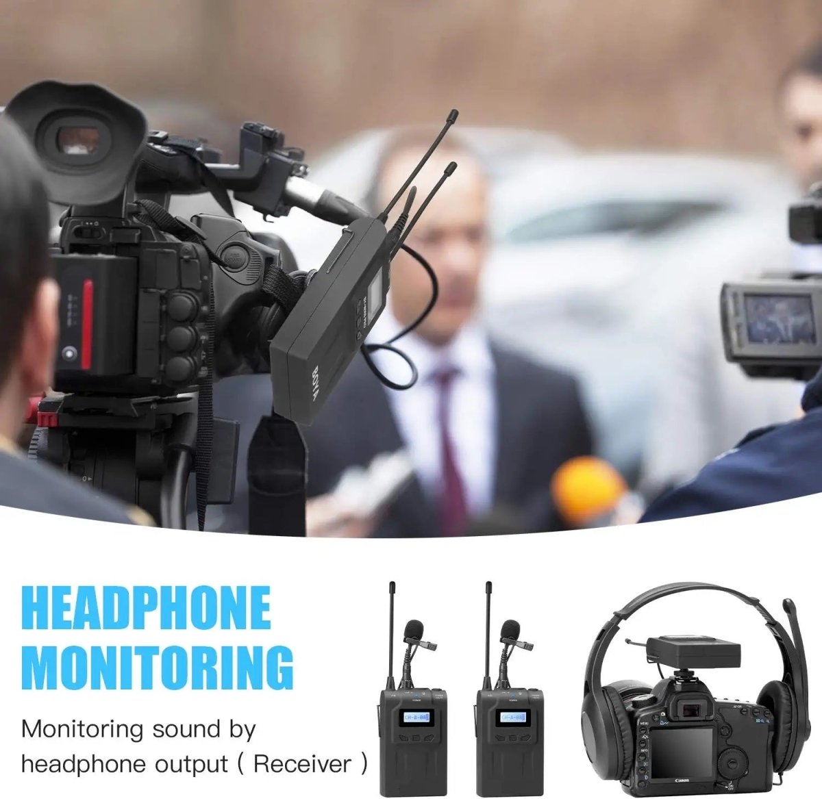 UHF Dual Channel Wireless Microphone System - Techmanistan in Pakistan