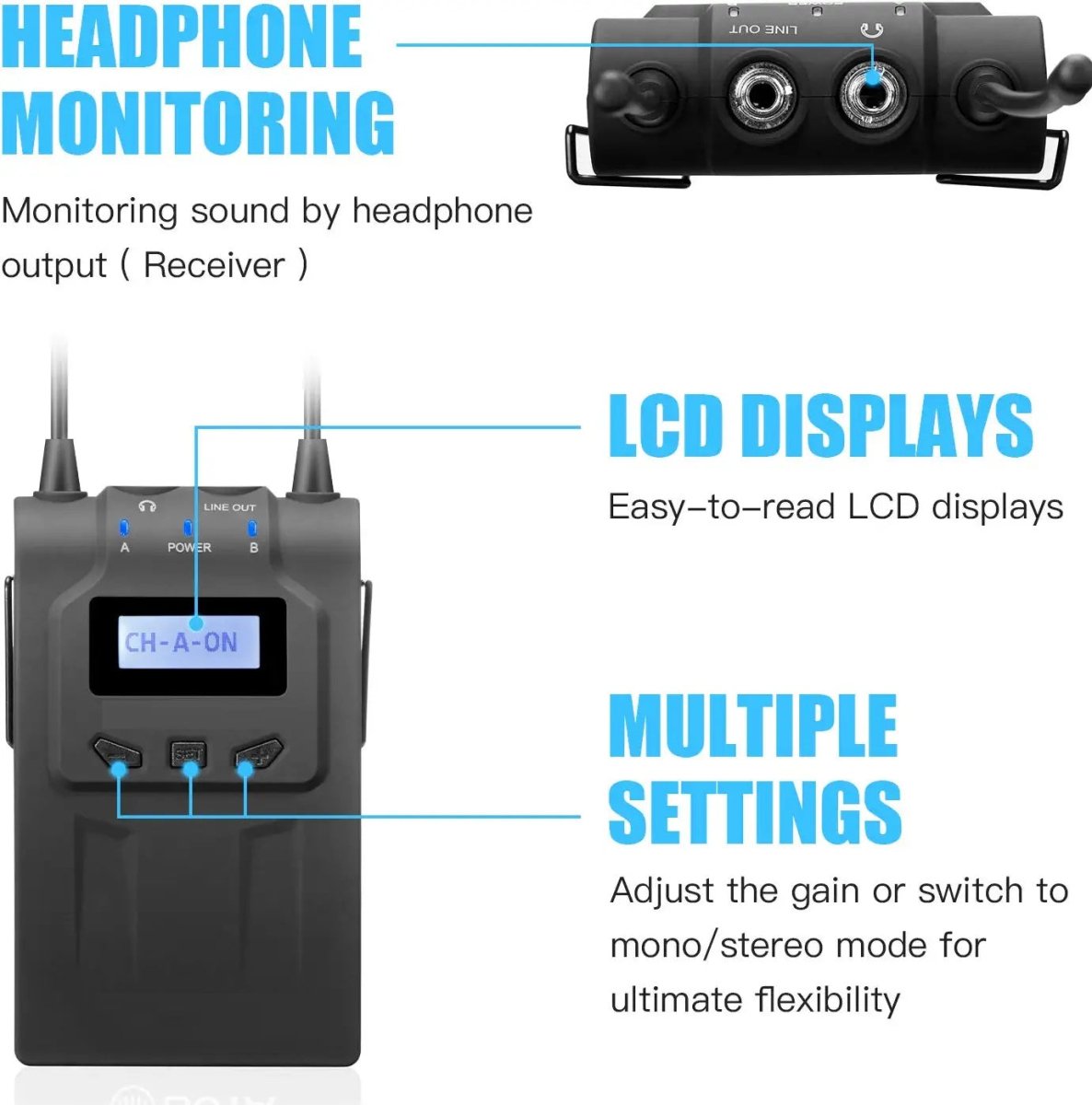 UHF Dual Channel Wireless Microphone System - Techmanistan in Pakistan