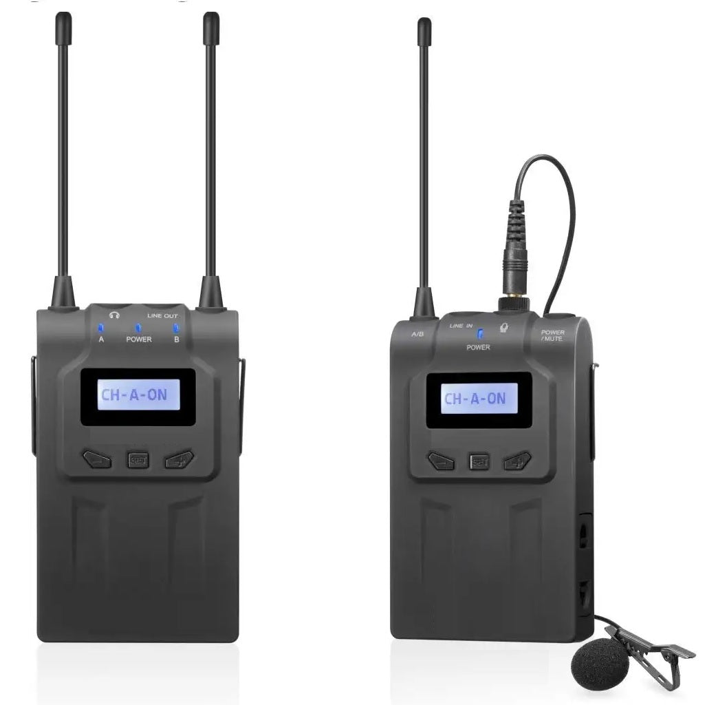 UHF Dual Channel Wireless Microphone System - Techmanistan in Pakistan