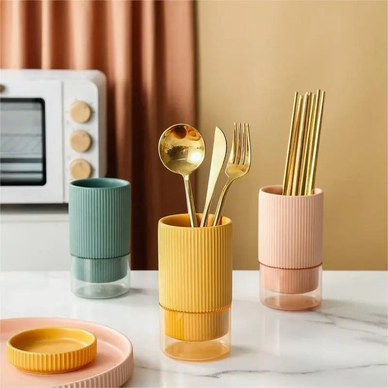 Self Draining Ceramic Chopsticks Cutlery Holder Techmanistan
