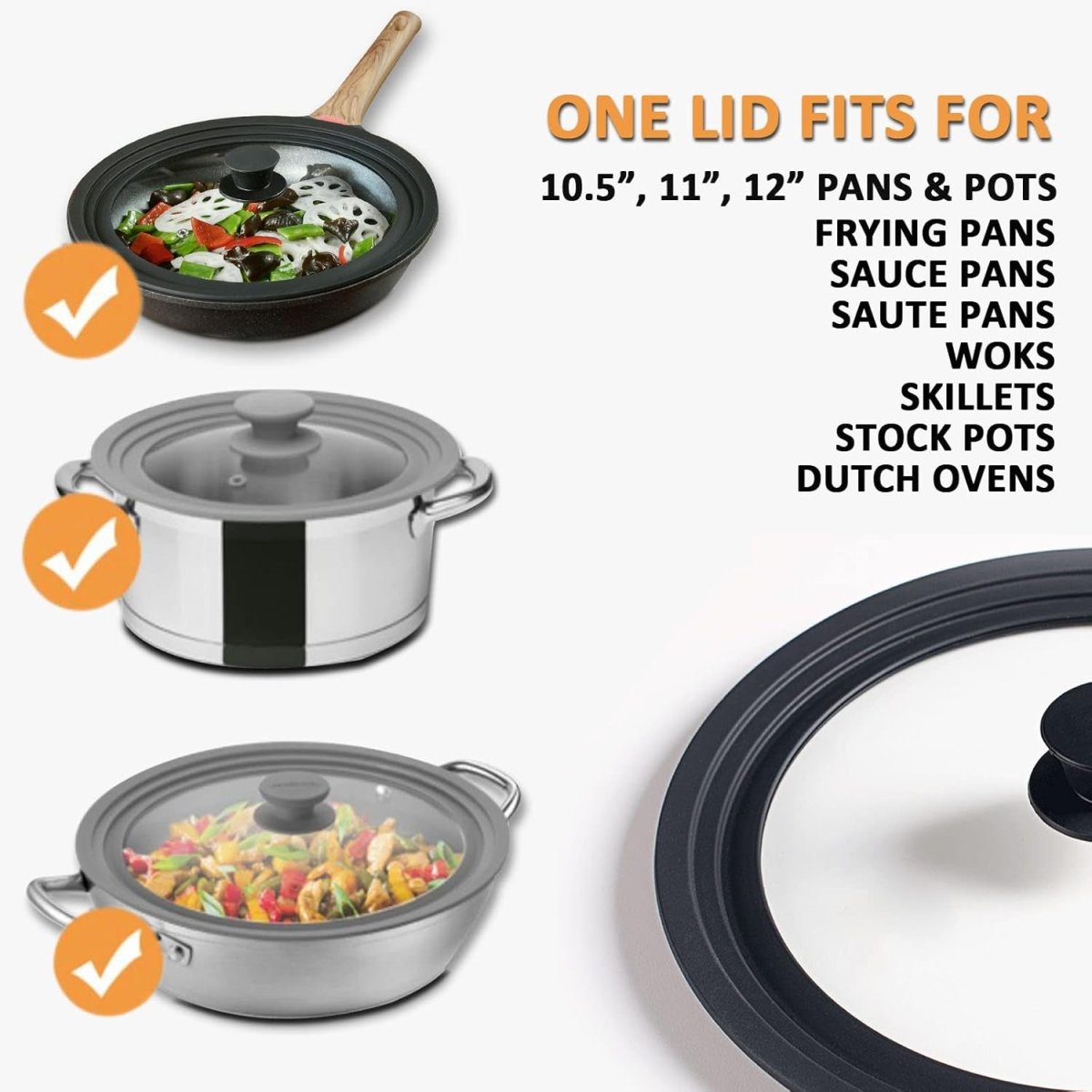 Universal Lid for Pots, Pans and Skillets - Techmanistan in Pakistan