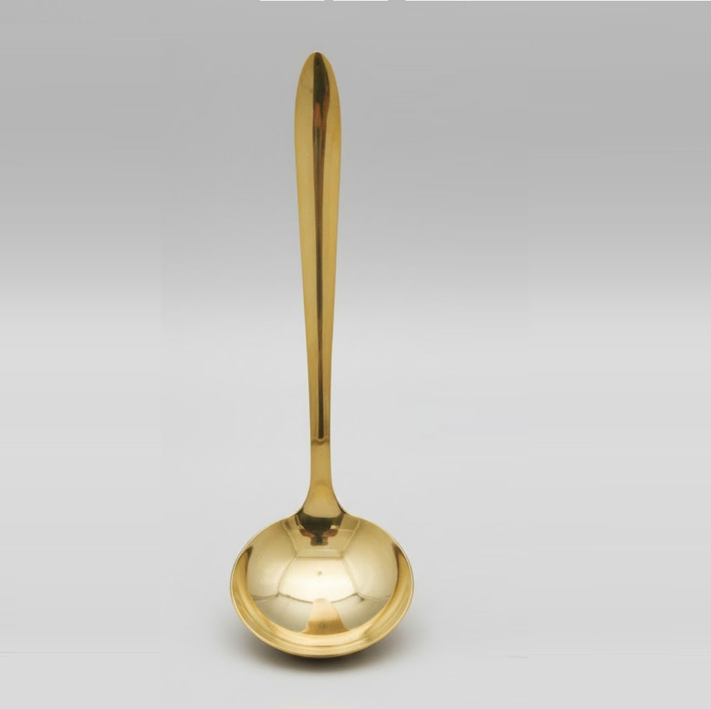 Golden Mirror Polished Steel Soup Serving Spoon
