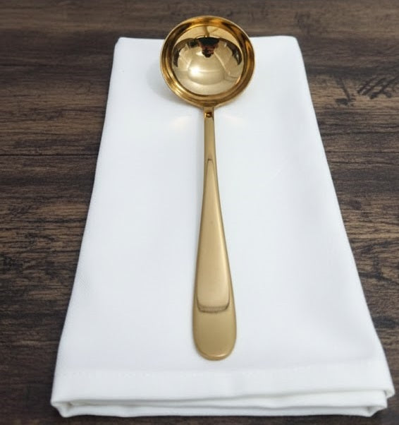Golden Mirror Polished Steel Soup Serving Spoon