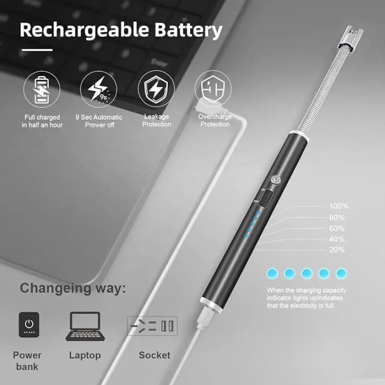 USB Rechargeable Flameless Arc Lighter Flexible and Windproof - Techmanistan in Pakistan