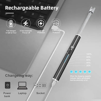 USB Rechargeable Flameless Arc Lighter Flexible and Windproof - Techmanistan in Pakistan