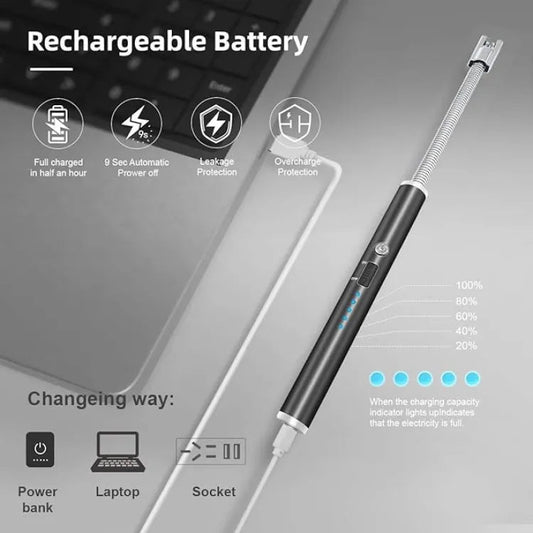 USB Rechargeable Flameless Arc Lighter Flexible and Windproof - Techmanistan in Pakistan