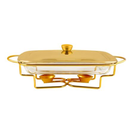 Stainless Steel Rectangular Burner Dish - 2 Liters