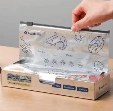 Reusable Aluminium Foil Food Storage Bags with Zip Lock — 10 Piece