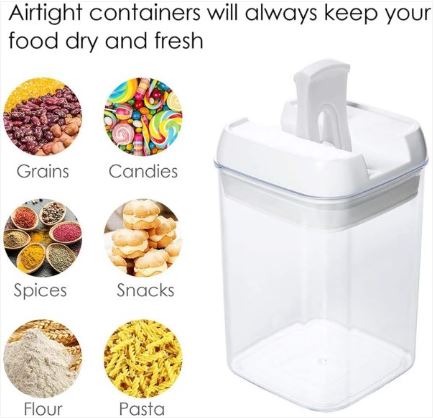 Set of 4 Airtight Food Storage Containers with Locks Lid