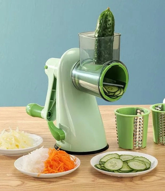 Vegetable Chopper with 3 Rotating Stainless Steel Blades - Techmanistan in Pakistan
