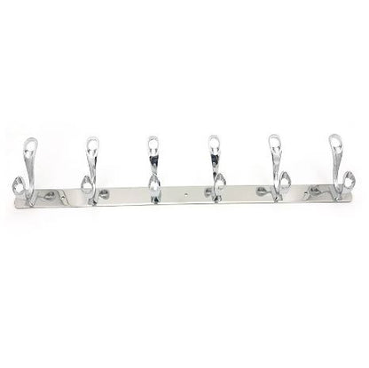 Wall Mounted 6 Hooks Hanger, 6 Hooks Stainless Steel Wall Mounted Coat Robe Hat Hook Hanger Towel Rack, Hat Hook Coat Hanger - Techmanistan in Pakistan