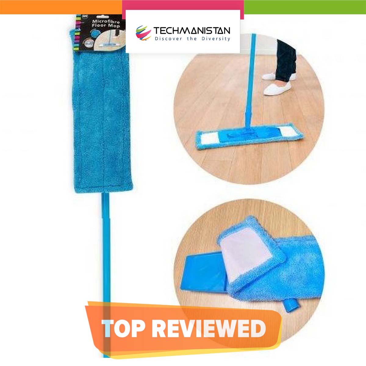 Wash & Clean Wall and Floor Micro Fiber Broom - Techmanistan in Pakistan