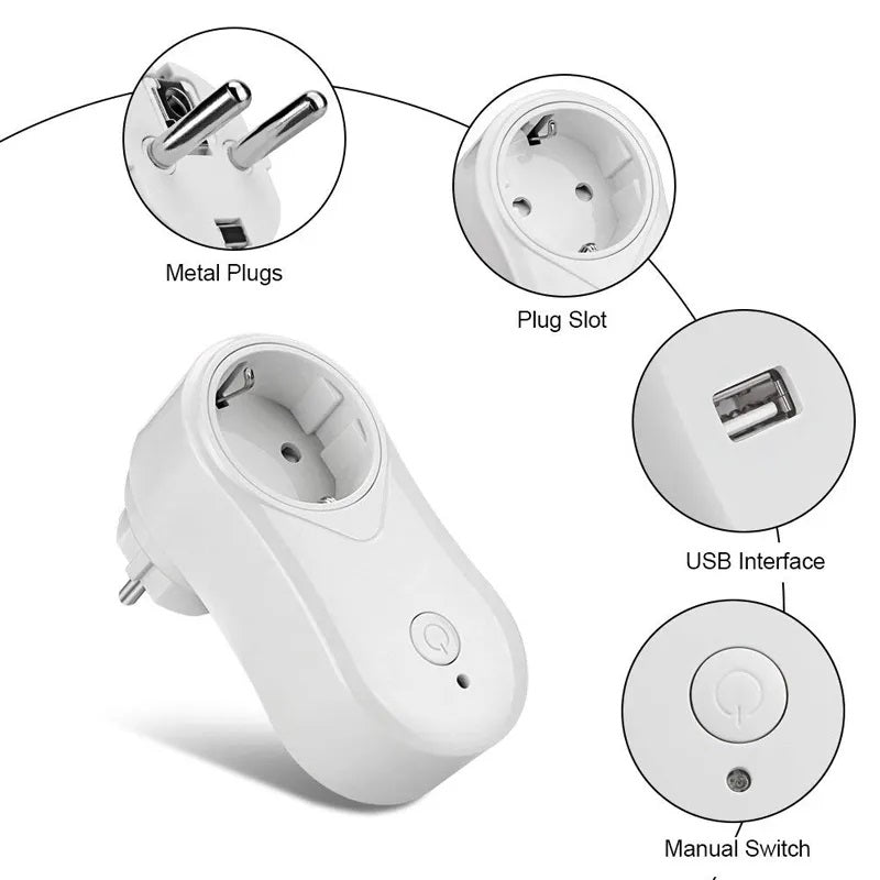 WIFI Smart Socket EU Plug USB Outlet - Techmanistan in Pakistan