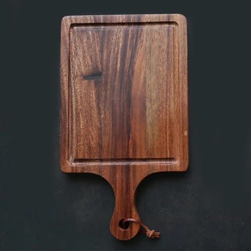 Wooden Bread & Steak Serving Tray With Handle, Steak Cutting Board, Wood Steak Serving Board, Bread Board, Wooden Serving Board With Handle - Techmanistan in Pakistan