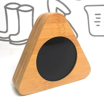 Wooden Digital Triangular Shape Desk Clock, Alarm Clock, LED Desktop Clock, Thermometer, Calendar, Date - Techmanistan in Pakistan