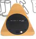 Wooden Digital Triangular Shape Desk Clock, Alarm Clock, LED Desktop Clock, Thermometer, Calendar, Date - Techmanistan in Pakistan