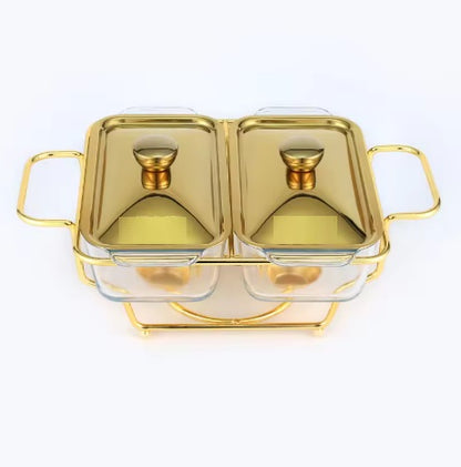 2 Grid Buffet Food Warmer Pot