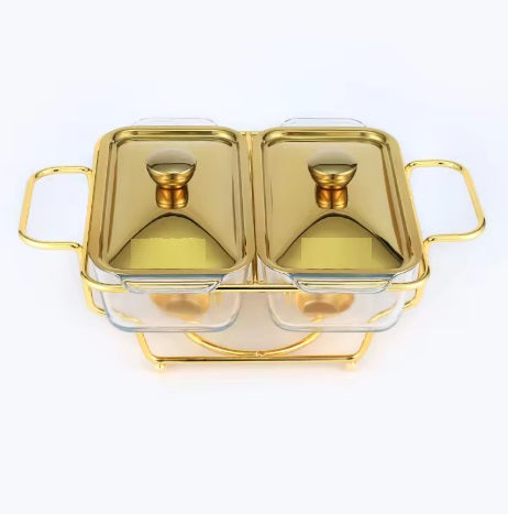 2 Grid Buffet Food Warmer Pot