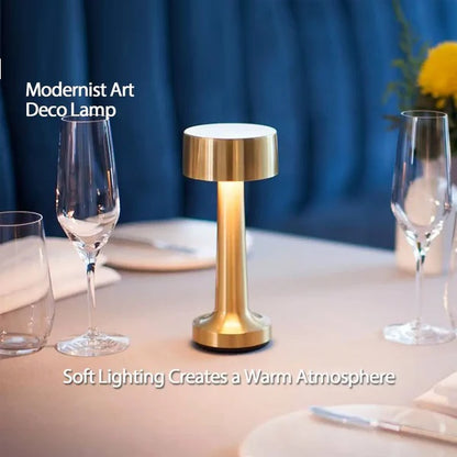 Rechargeable Golden Table Desk Lamp