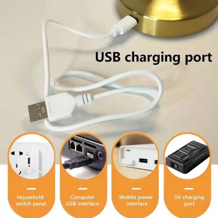 Rechargeable Golden Table Desk Lamp