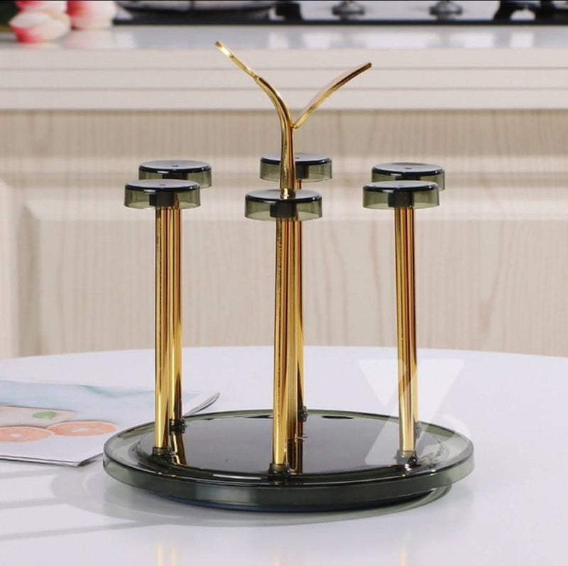 Moving Glass Stand / Rotating Glass Holder Rack (6 Glass Capacity)