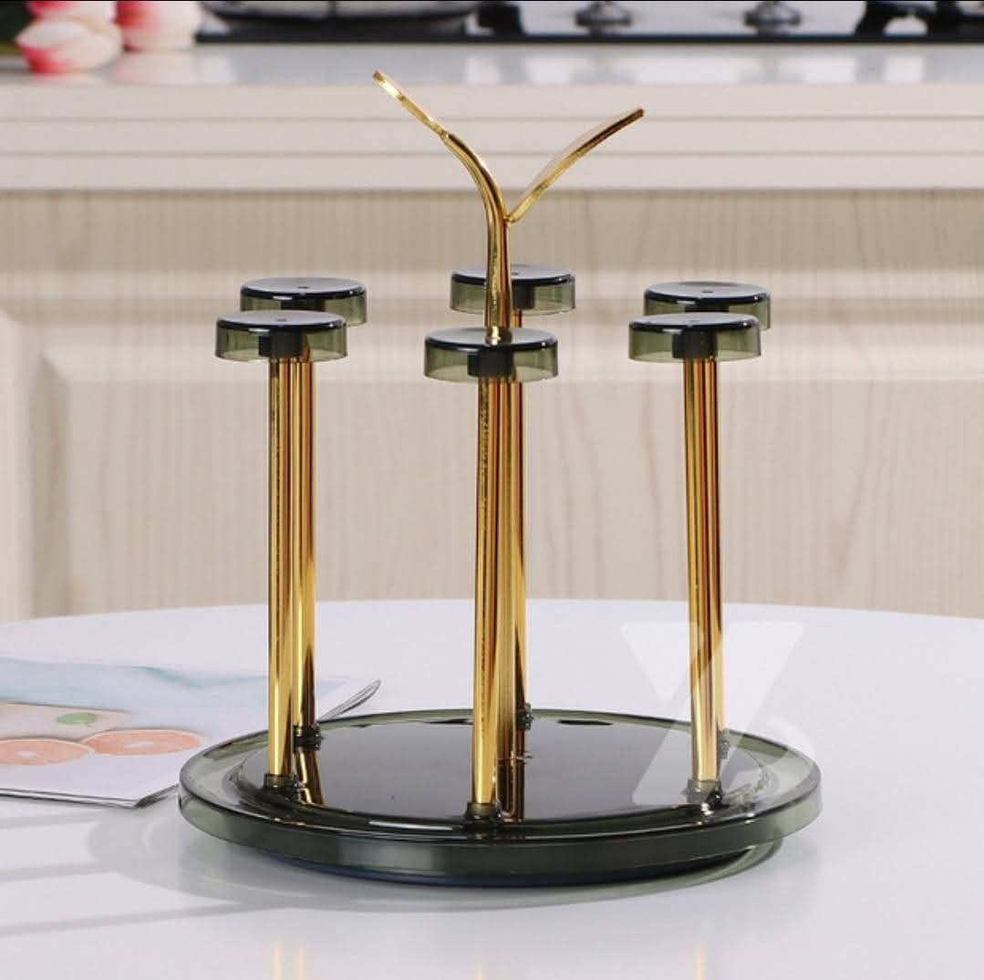 Moving Glass Stand / Rotating Glass Holder Rack (6 Glass Capacity)