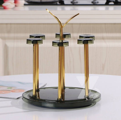 Moving Glass Stand / Rotating Glass Holder Rack (6 Glass Capacity)